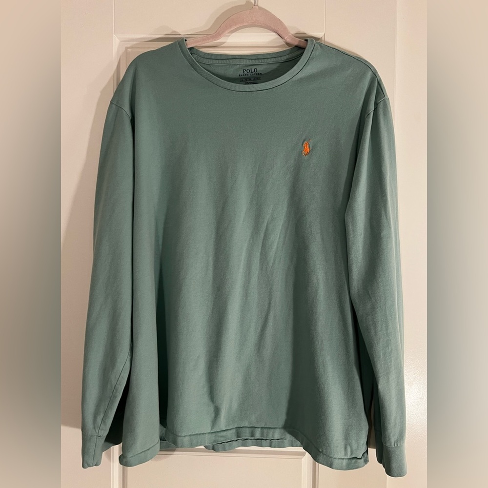 Polo by Ralph Lauren Sage Green Crewneck Tee with Navy Logo